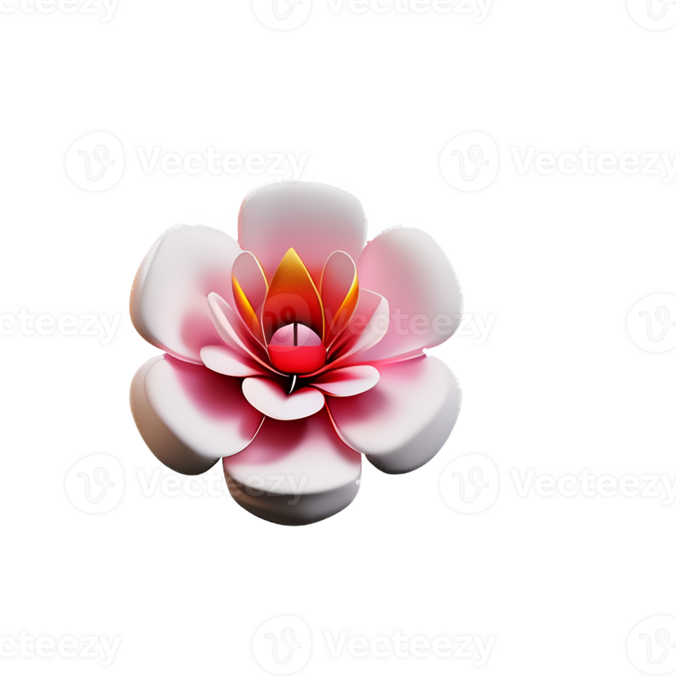 peony 3d rendering icon illustration png