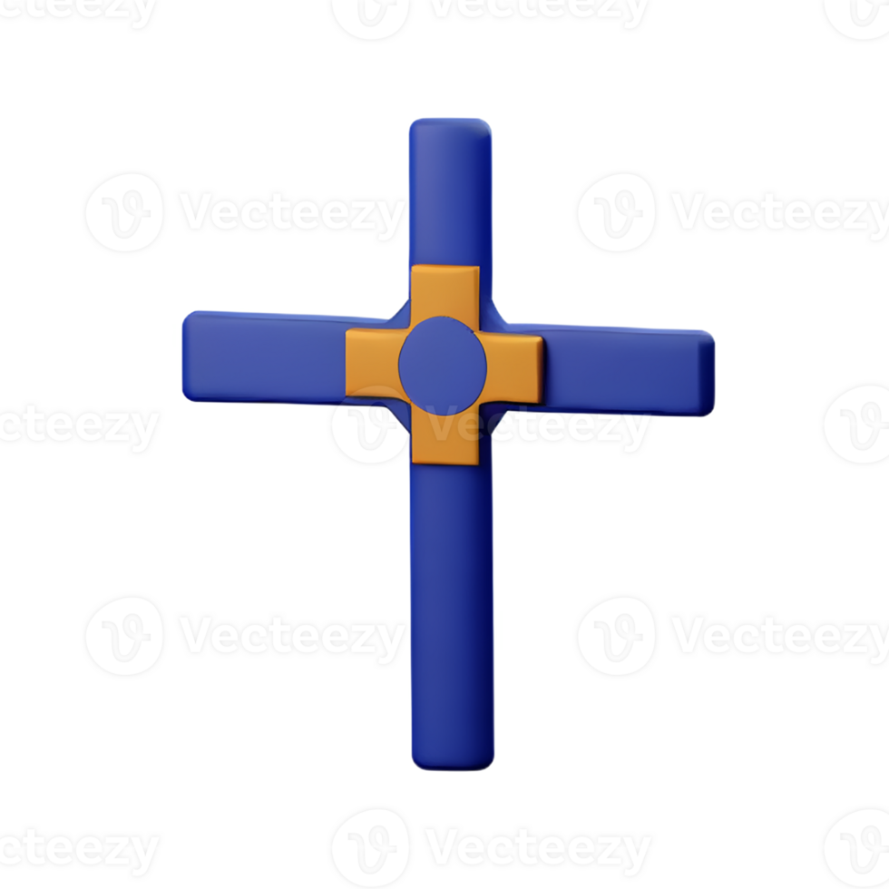 christian cross 3d rendering icon illustration png