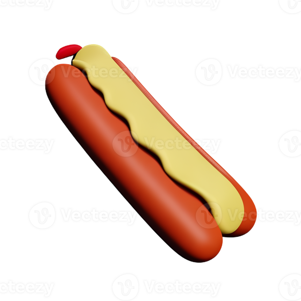 hot dog 3d rendering icon illustration png