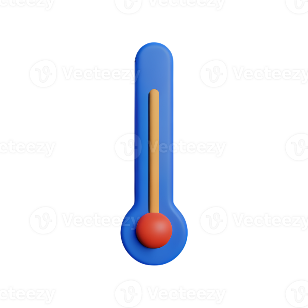 thermometer 3d rendering icon illustration png