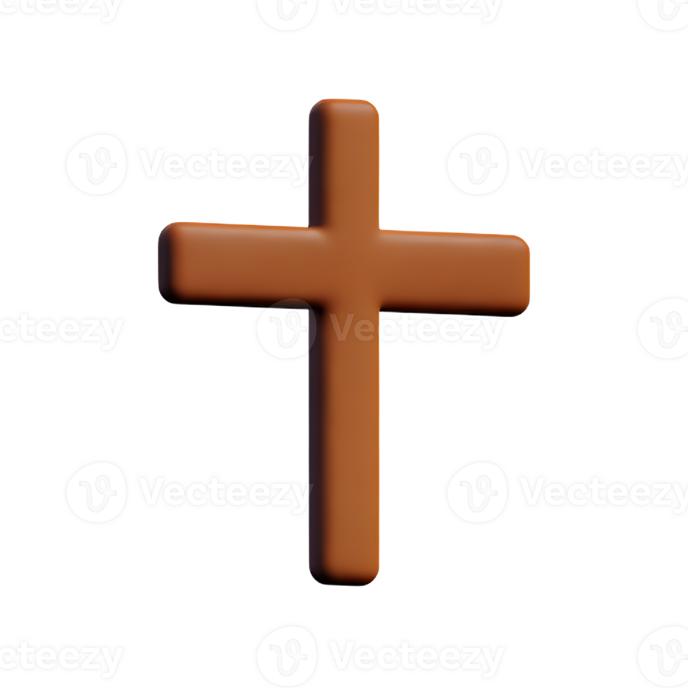 christian cross 3d rendering icon illustration png