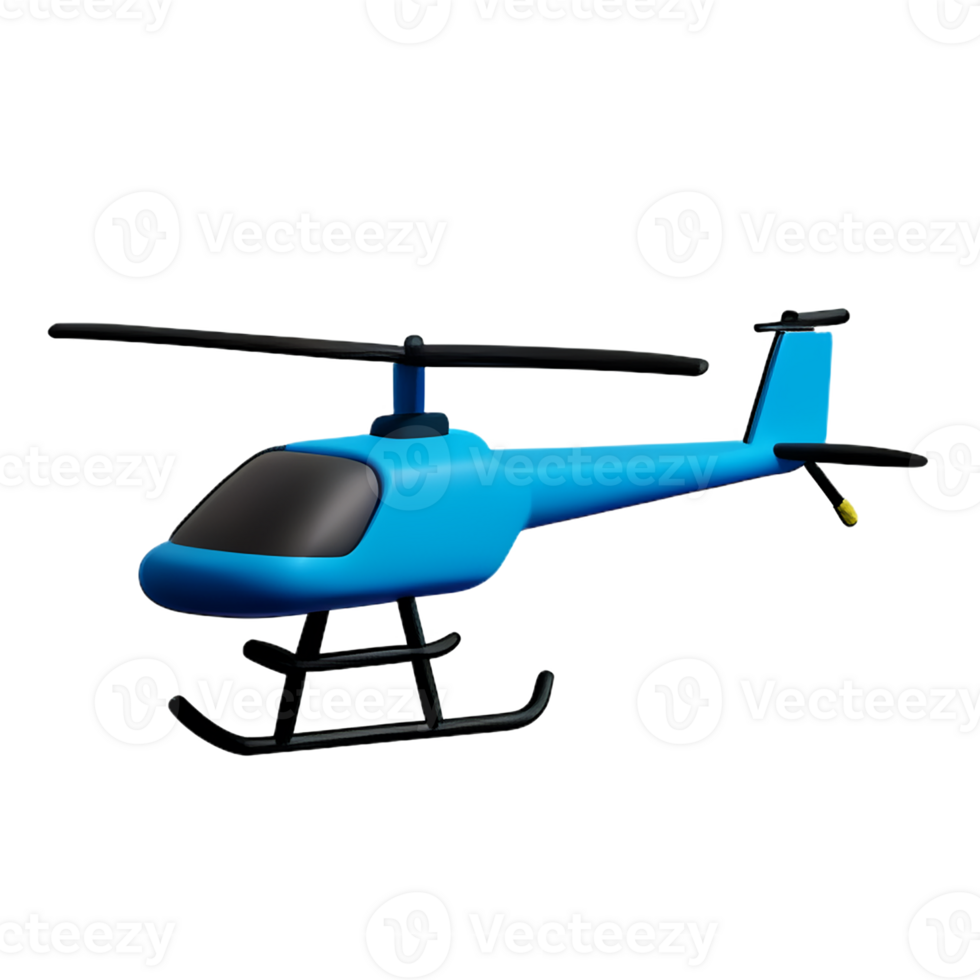 helicopter 3d rendering icon illustration png