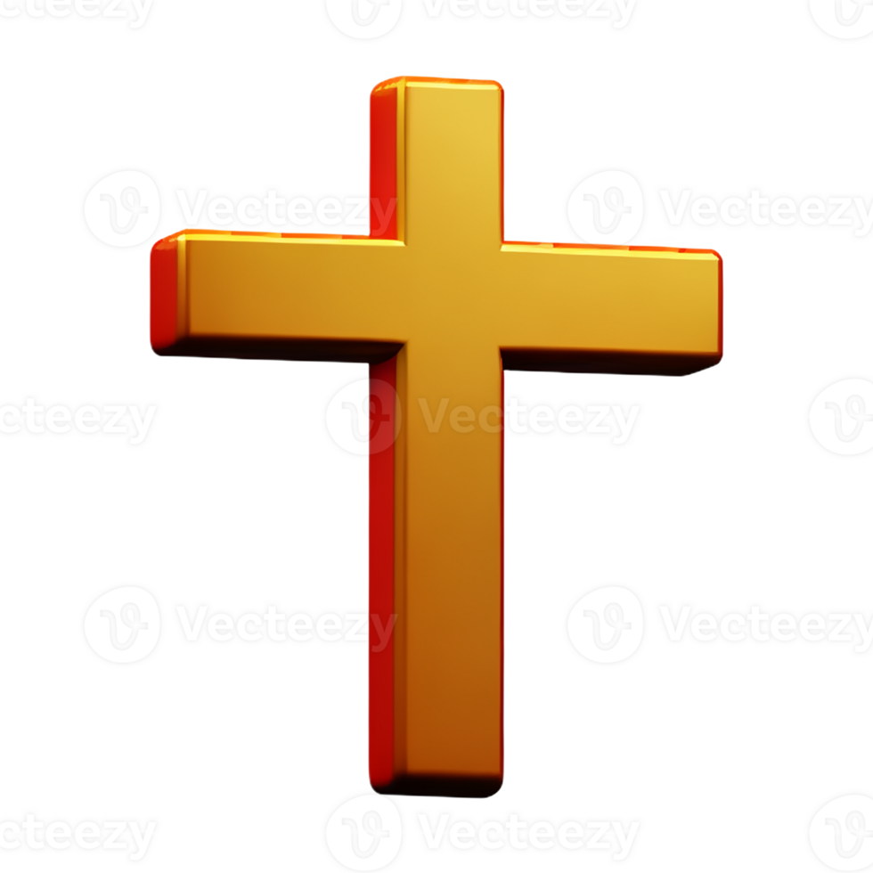 christian cross 3d rendering icon illustration png