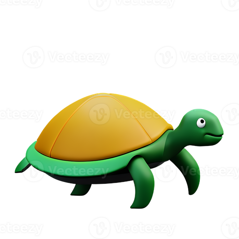 sea turtle 3d rendering icon illustration png