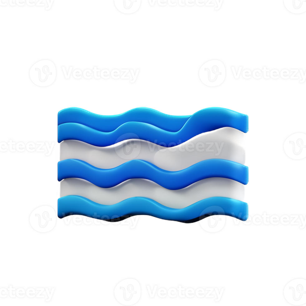 ocean waves 3d rendering icon illustration png