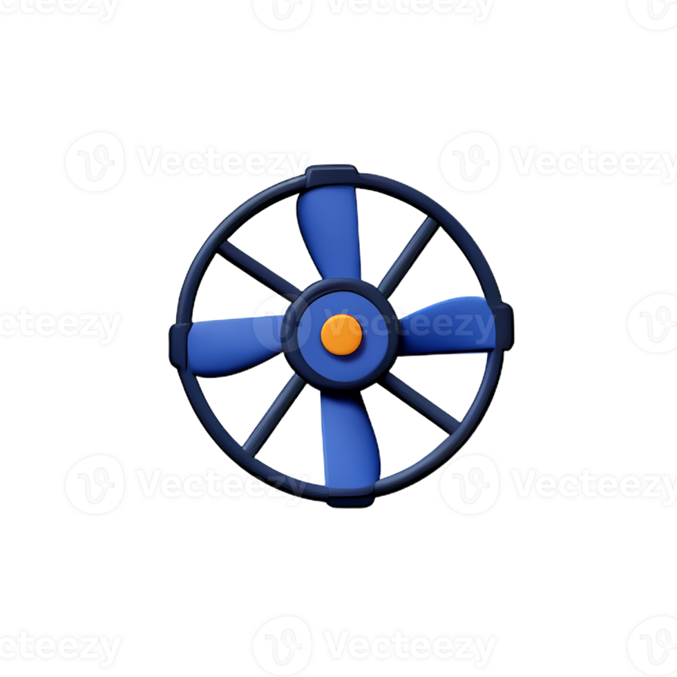 fan 3d rendering icon illustration png