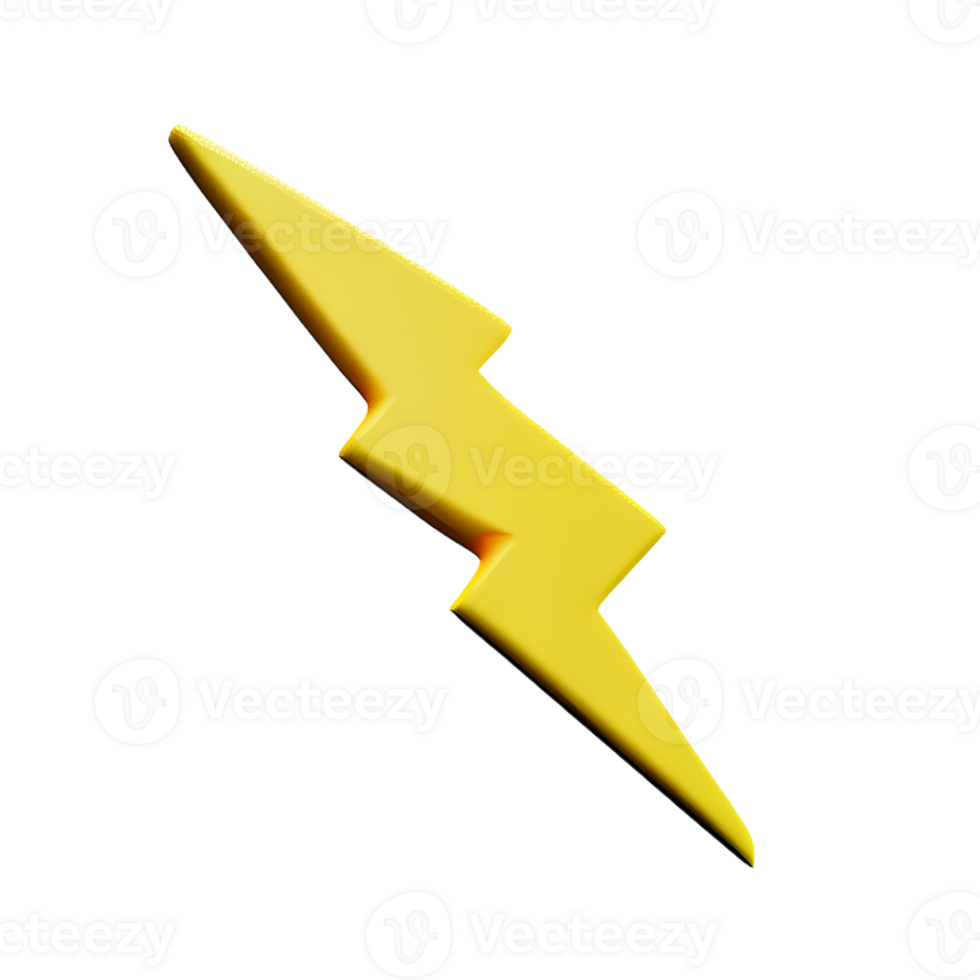 lightning bolt 3d rendering icon illustration png