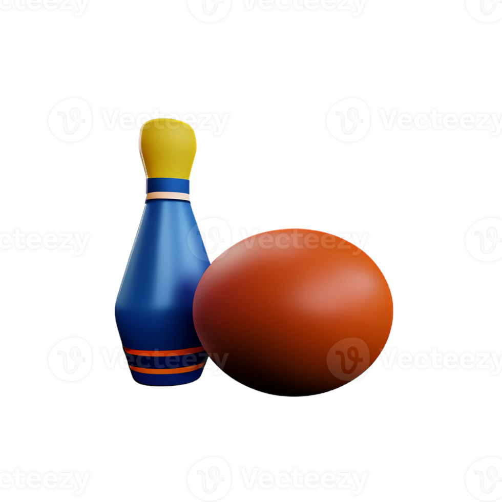 bowling 3d rendering icon illustration png