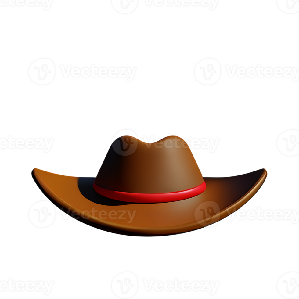 cowboy hat 3d rendering icon illustration png