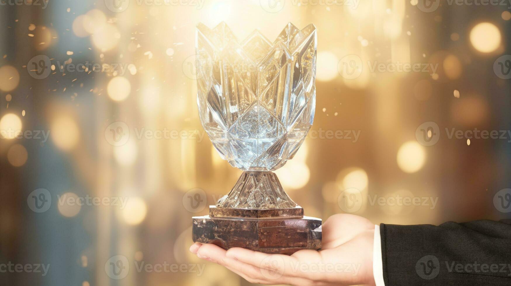 A persons hands are clasped together and they are holding a trophy, mental health images, photorealistic illustration photo