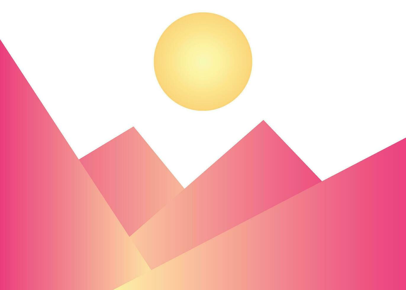 Sunrise with mountain flat abstract design for painting wall decoration vector