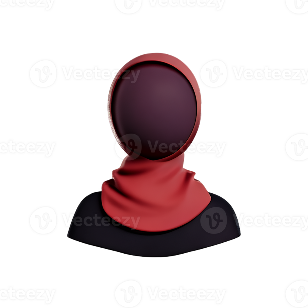 hijab 3d rendering icon illustration png