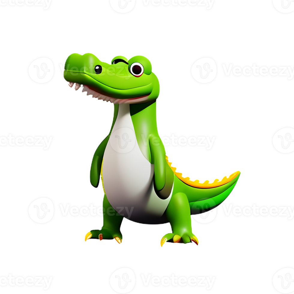 crocodile 3d rendering icon illustration png