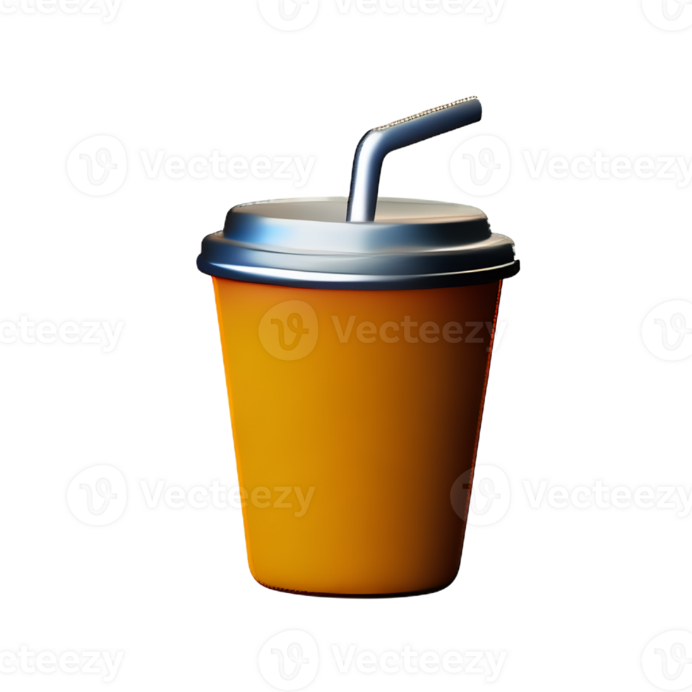 iced coffee 3d rendering icon illustration png