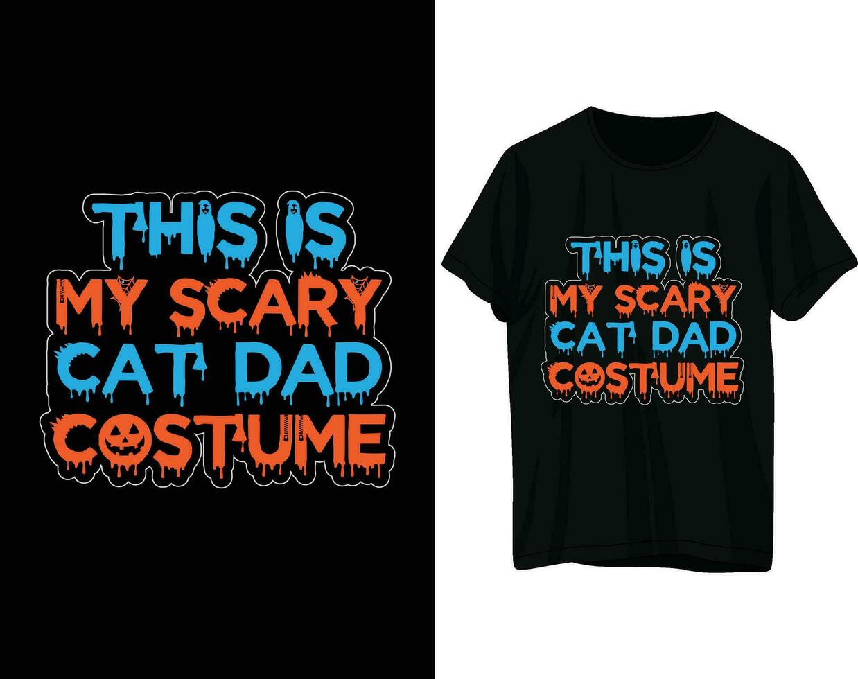 esta es mi de miedo gato papá disfraz camiseta diseño vector