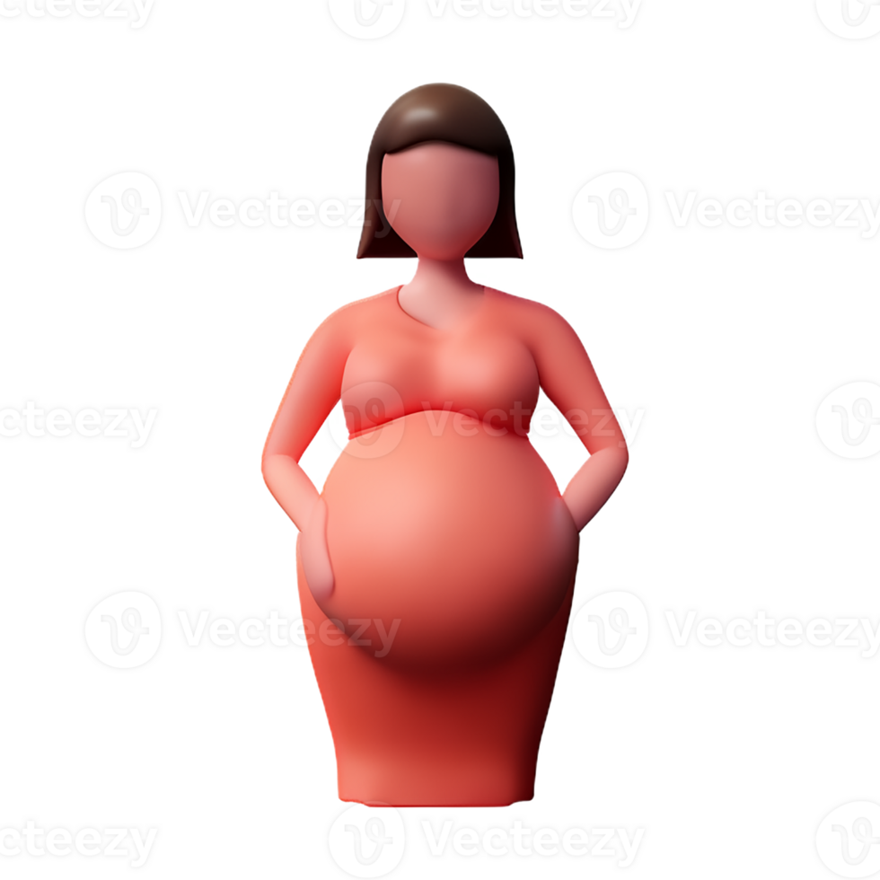 pregnant 3d rendering icon illustration png