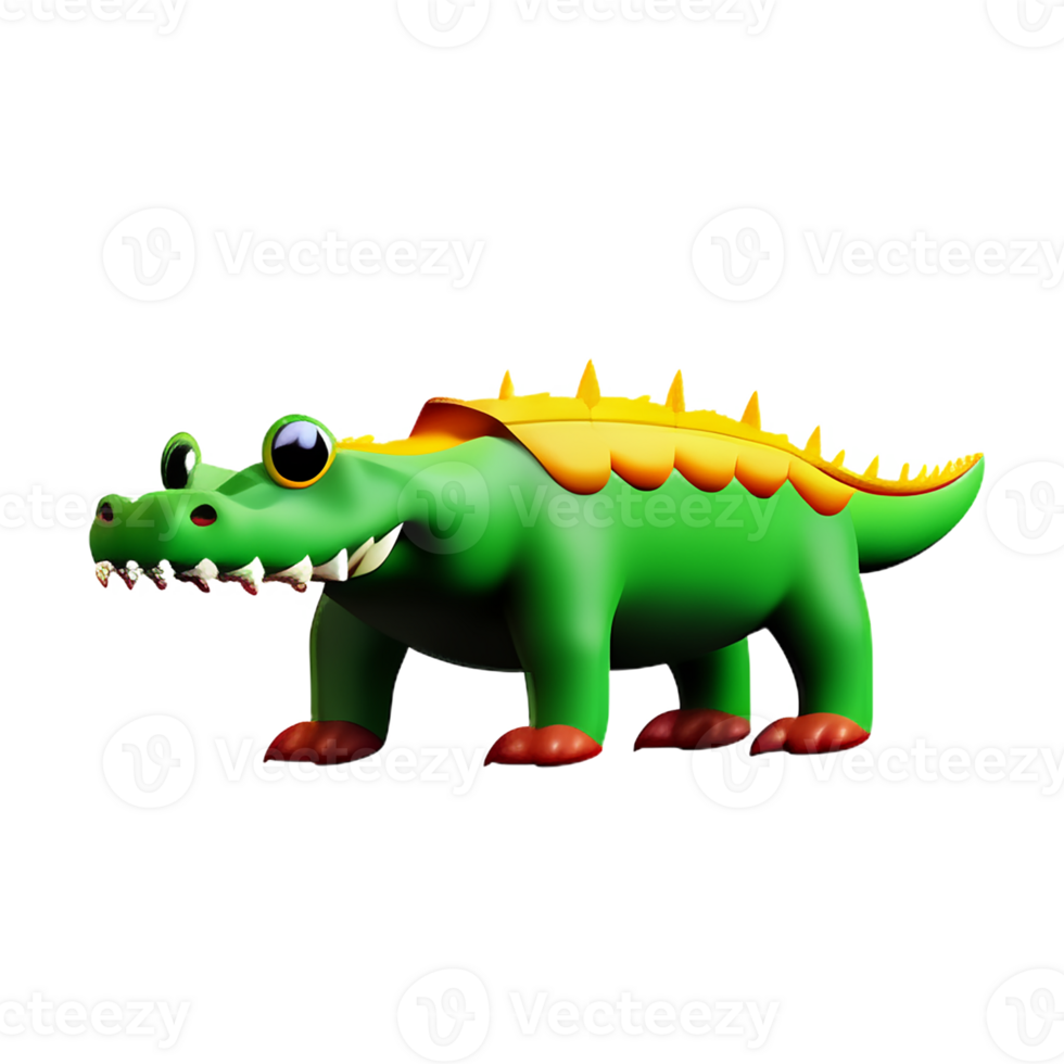 crocodile 3d rendering icon illustration png