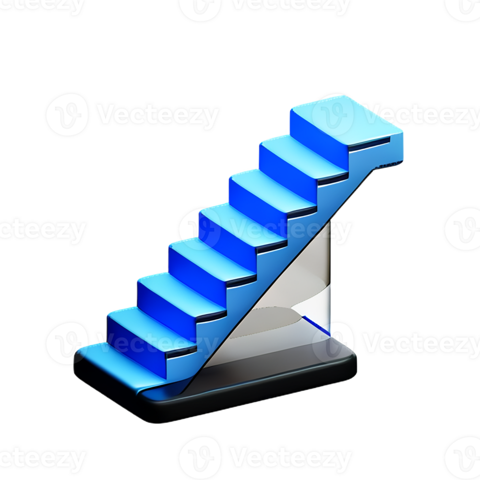 stairs 3d rendering icon illustration png