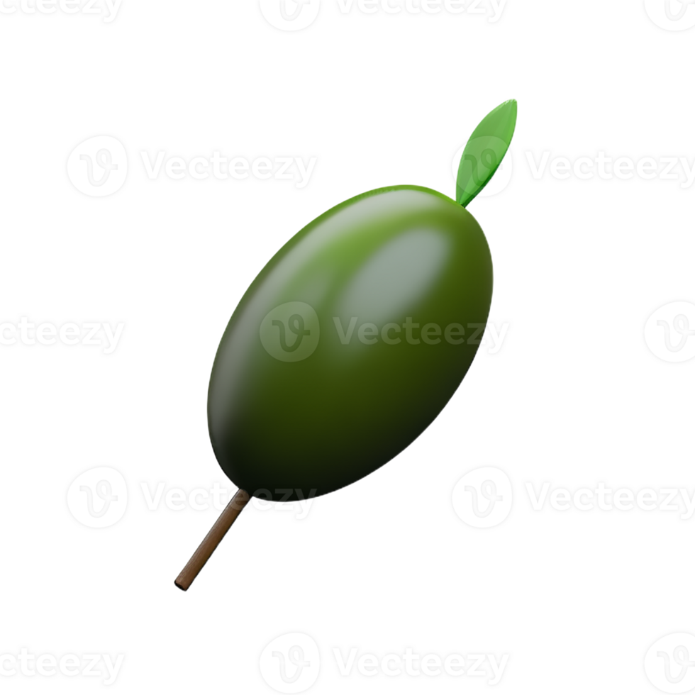 olive 3d rendering icon illustration png