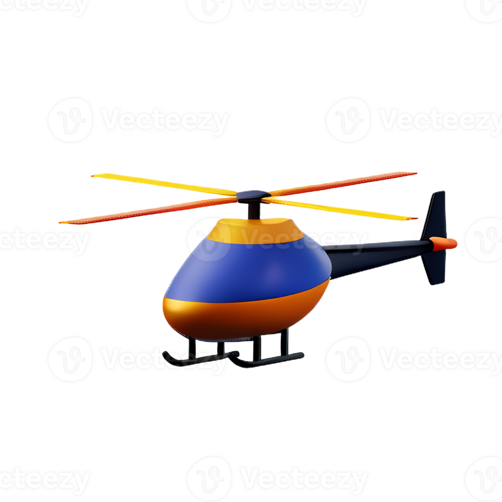 helicopter 3d rendering icon illustration png