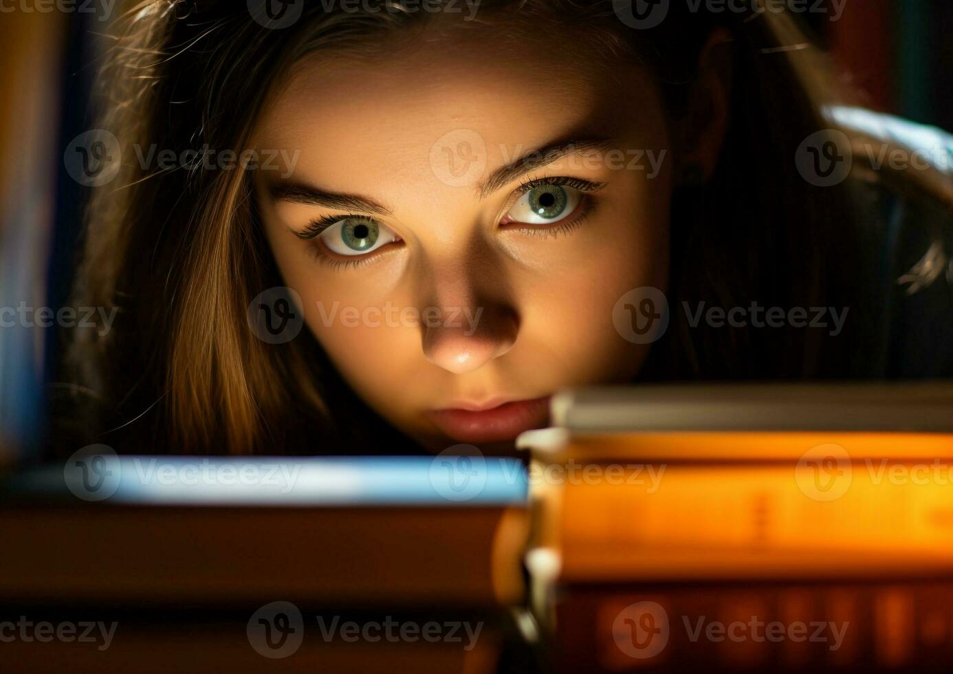 un de cerca de un estudiantes rostro, mundo estudiantes día imágenes foto