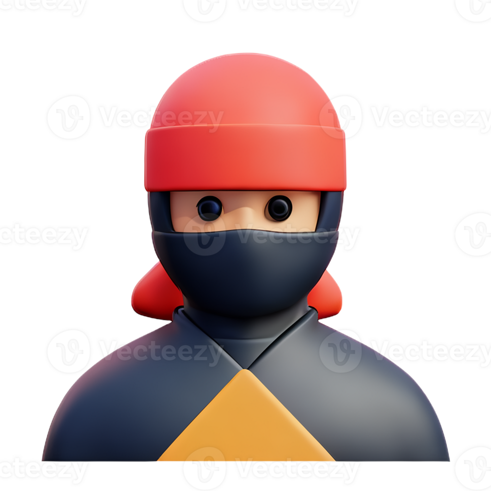 ninja 3d rendering icon illustration png