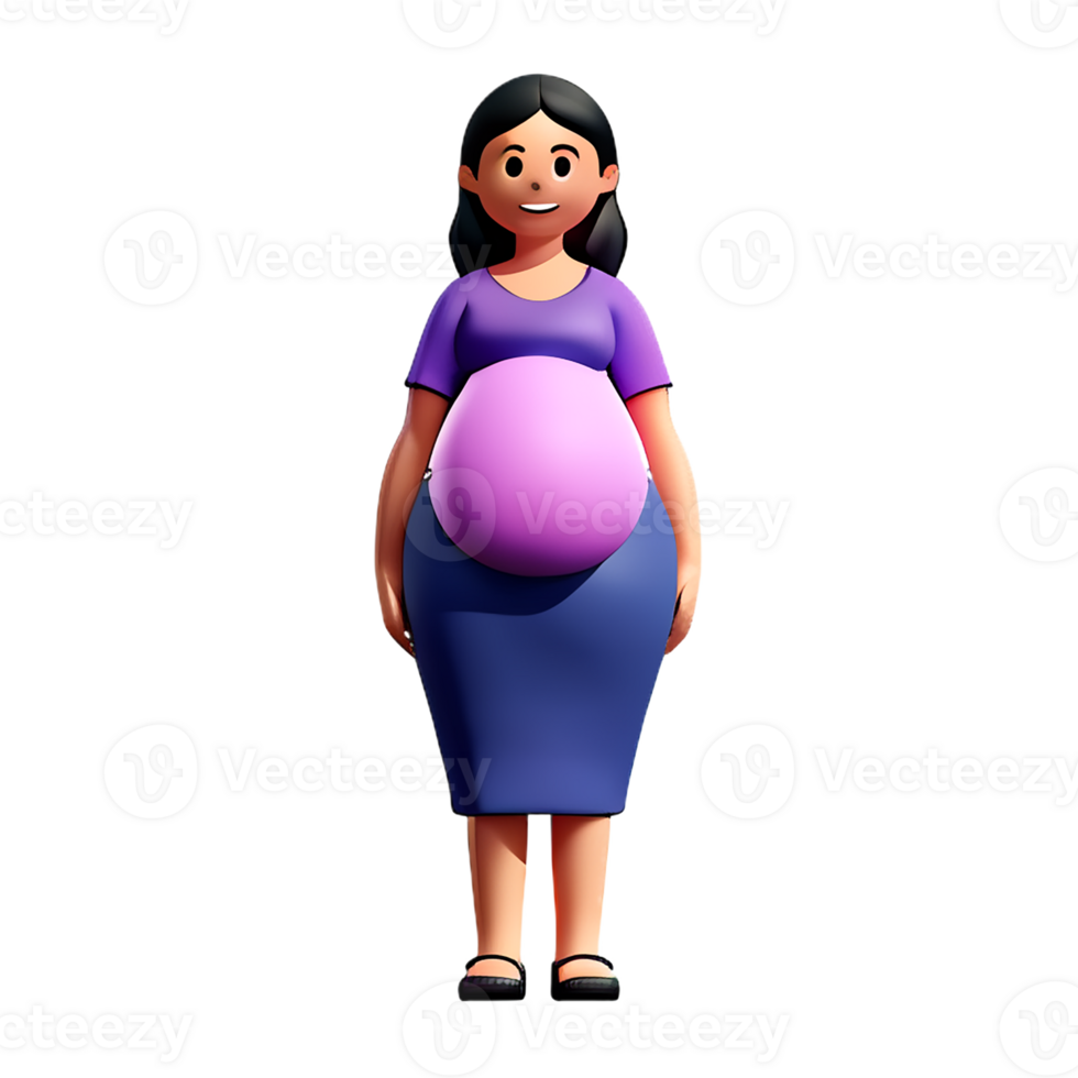 pregnant 3d rendering icon illustration png