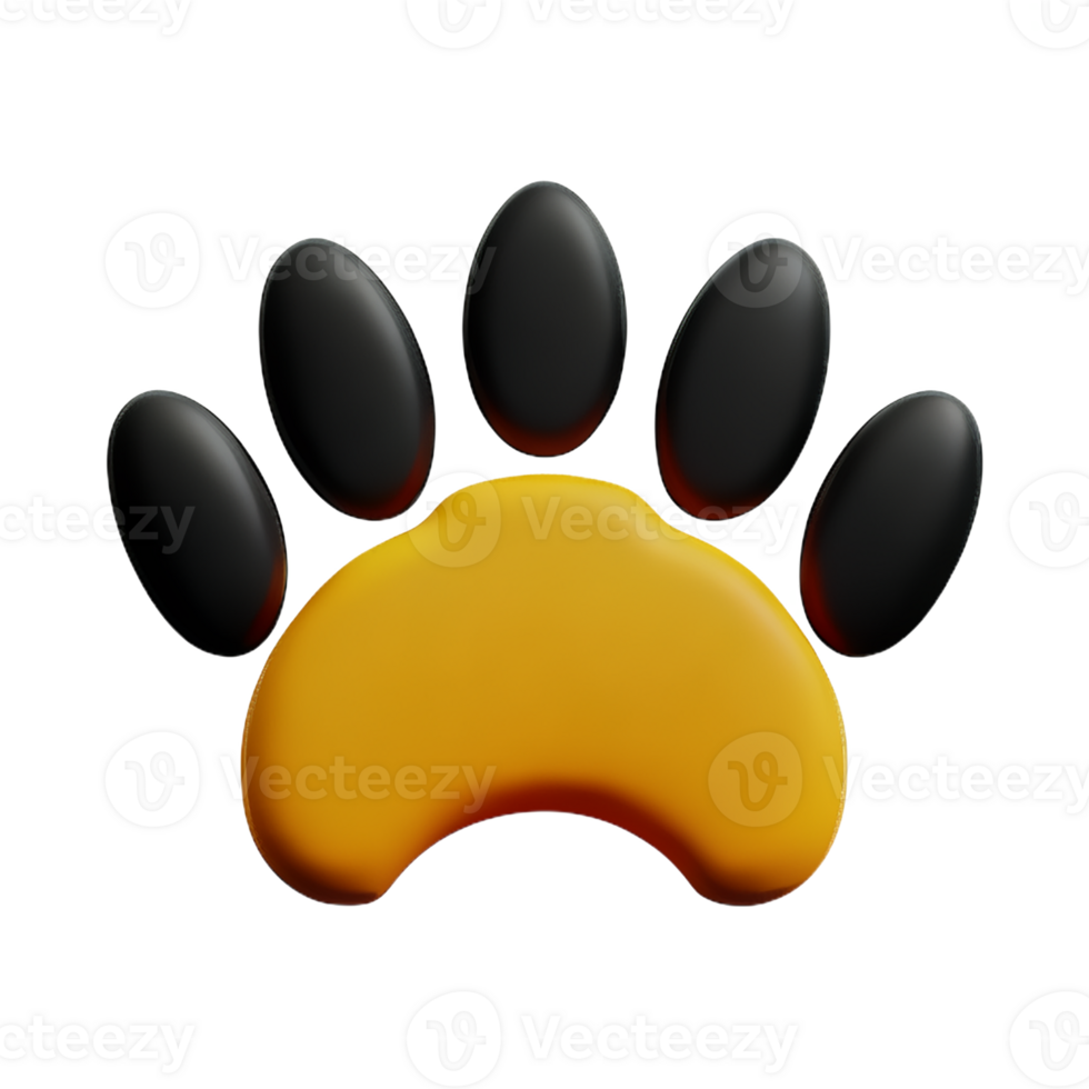 dog paw 3d rendering icon illustration png