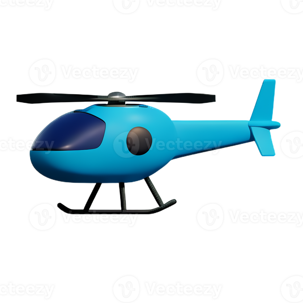 helicopter 3d rendering icon illustration png