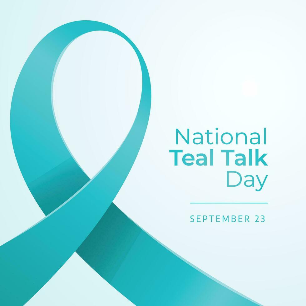 Teal Talk Day design template good for celebration usage. teal ribbon vector design. ribbon vector illustration. vector eps 10.