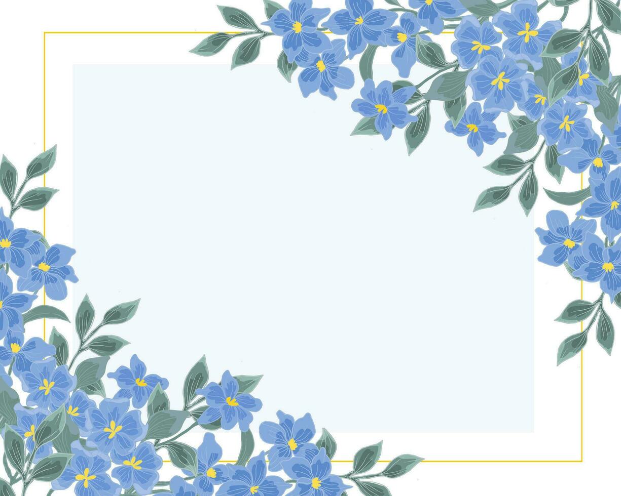 Hand Drawn Delphinium Flower Border vector