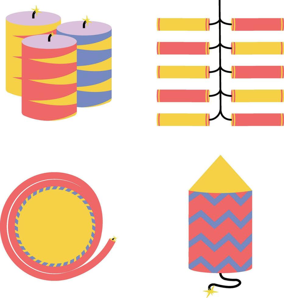 Firecracker Icon for New Year Festival Poster Element. Vector Illustration
