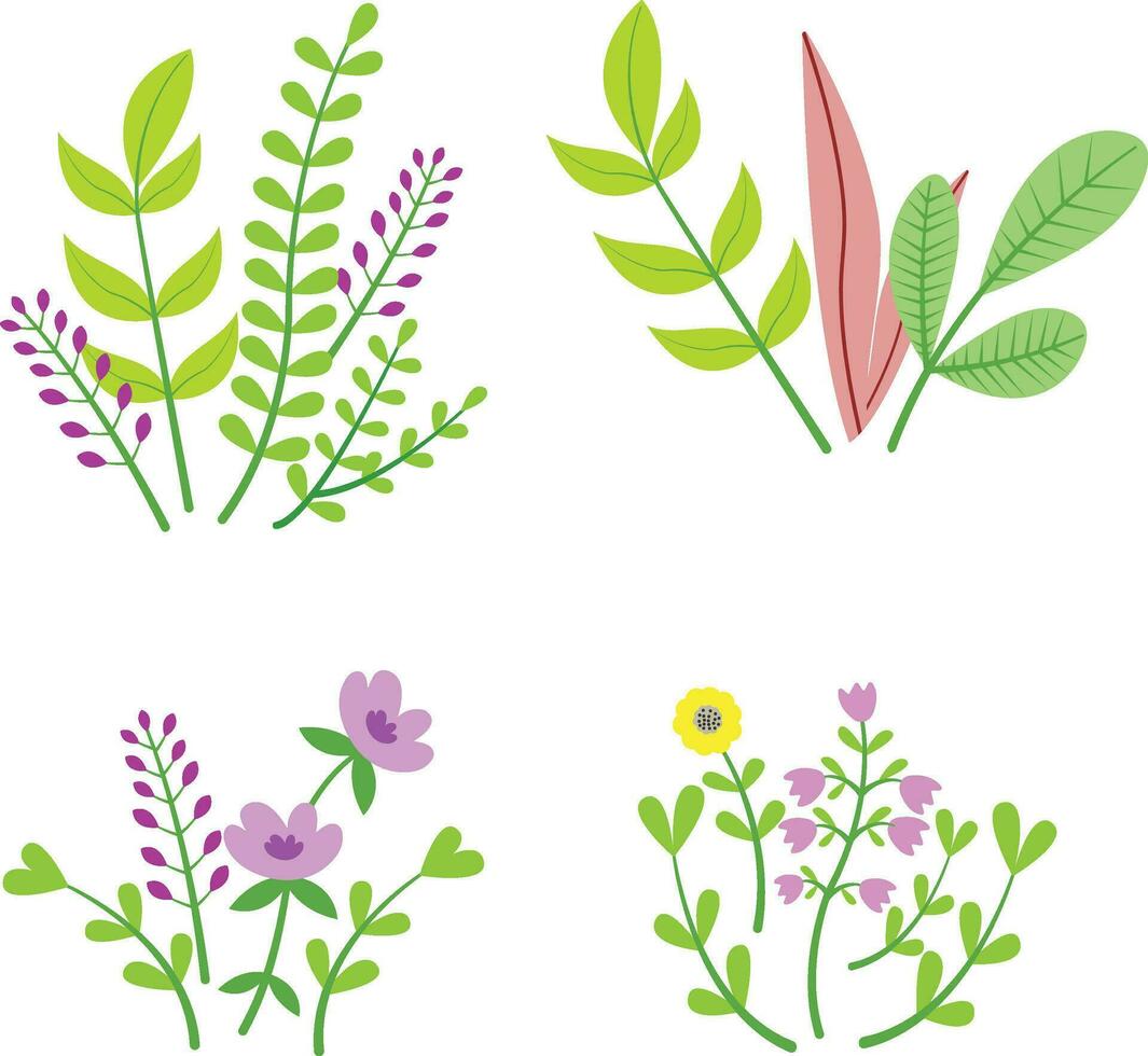 Flower Composition with Simple Concept. Vector Illustration