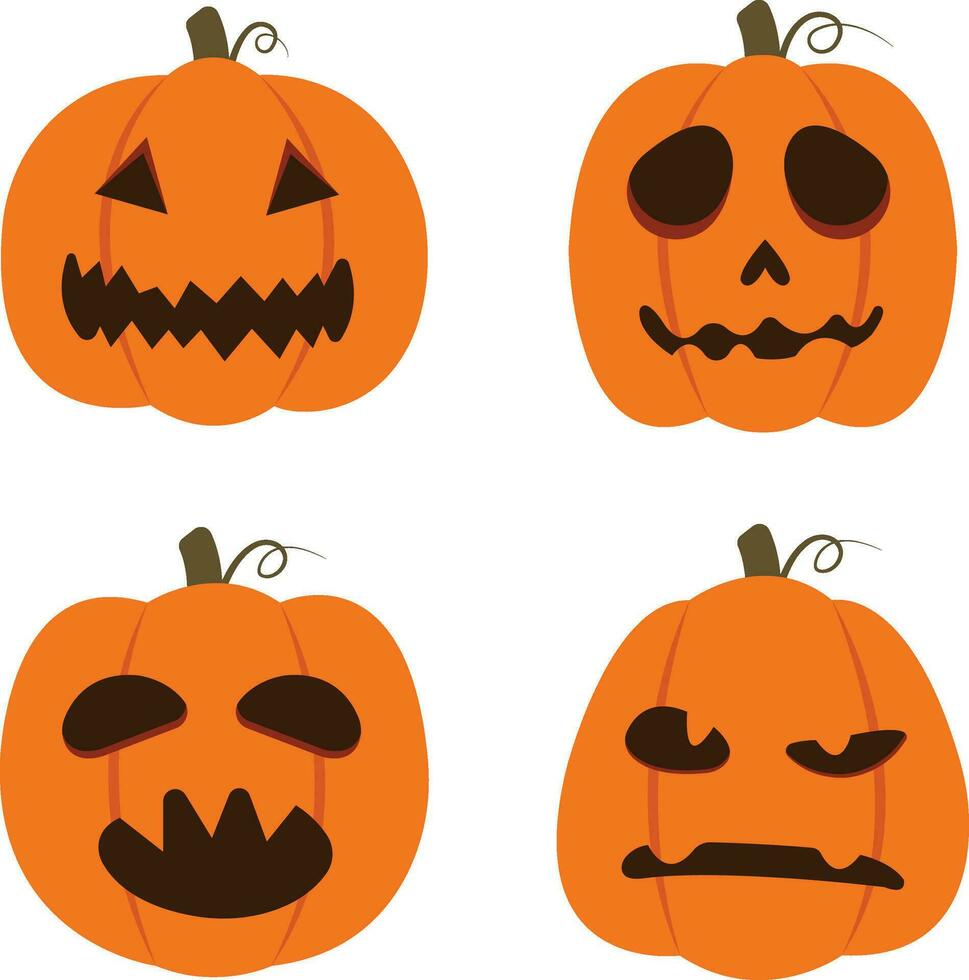 Halloween Pumpkin Icon in Simple Design. Vector Illustration