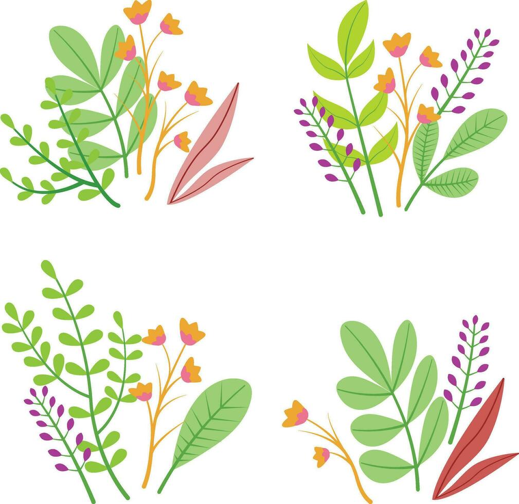 Flower Composition with Simple Concept. Vector Illustration