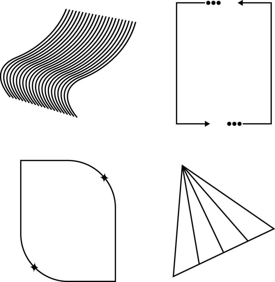 minimalista monoline forma en plano diseño. vector ilustración.
