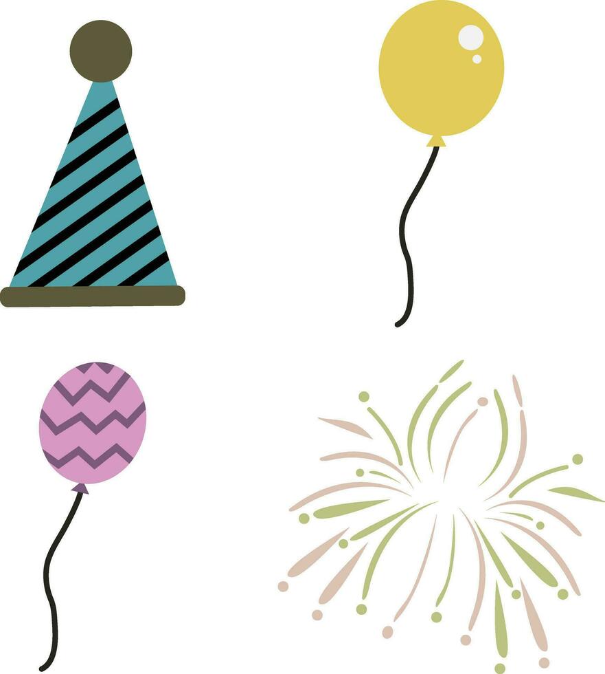 Happy Birthday Ornament. Vector Element Set.