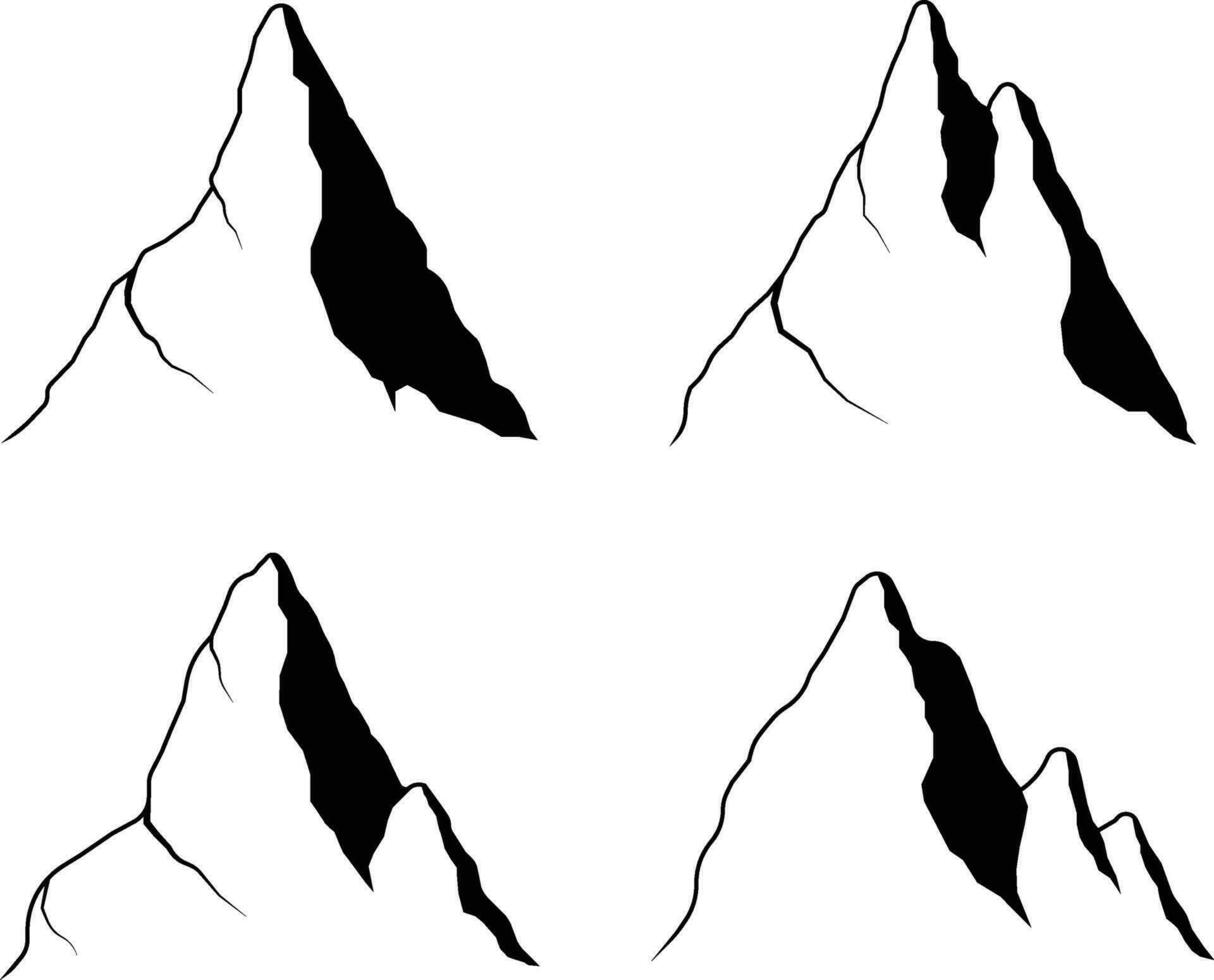 Rocky Mountain Icon Shape. Vector Illustration Set.