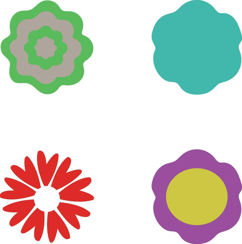 Retro Flower with Simple Pattern. Vector Illustration