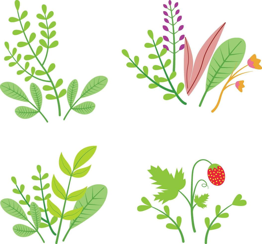 Flower Composition with Simple Concept. Vector Illustration
