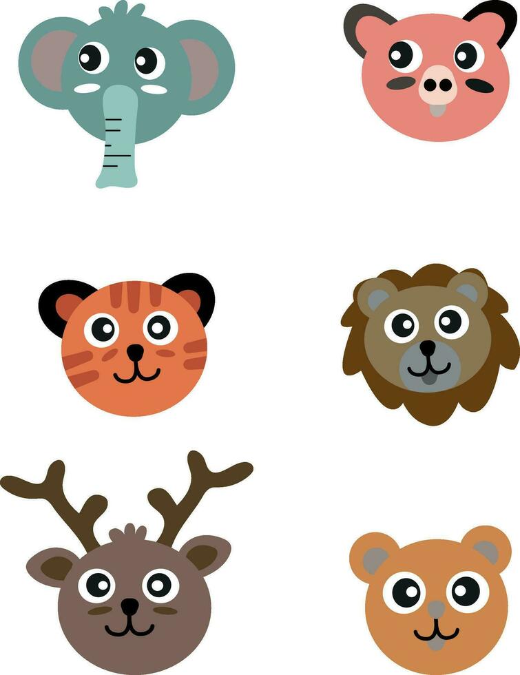 Cute Animal with Flat Design. Vector Illustration