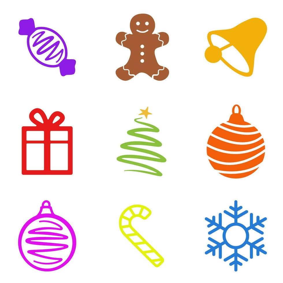 Christmas icons set vector