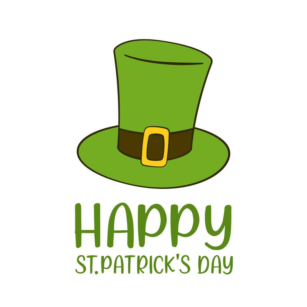 St. Patrick's Day lettering and top hat. Greeting card concept vector