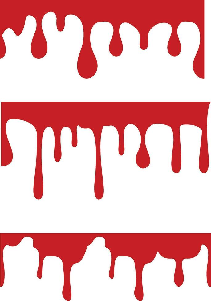 A collection of liquid blood drips for artwork compositions and backgrounds vector