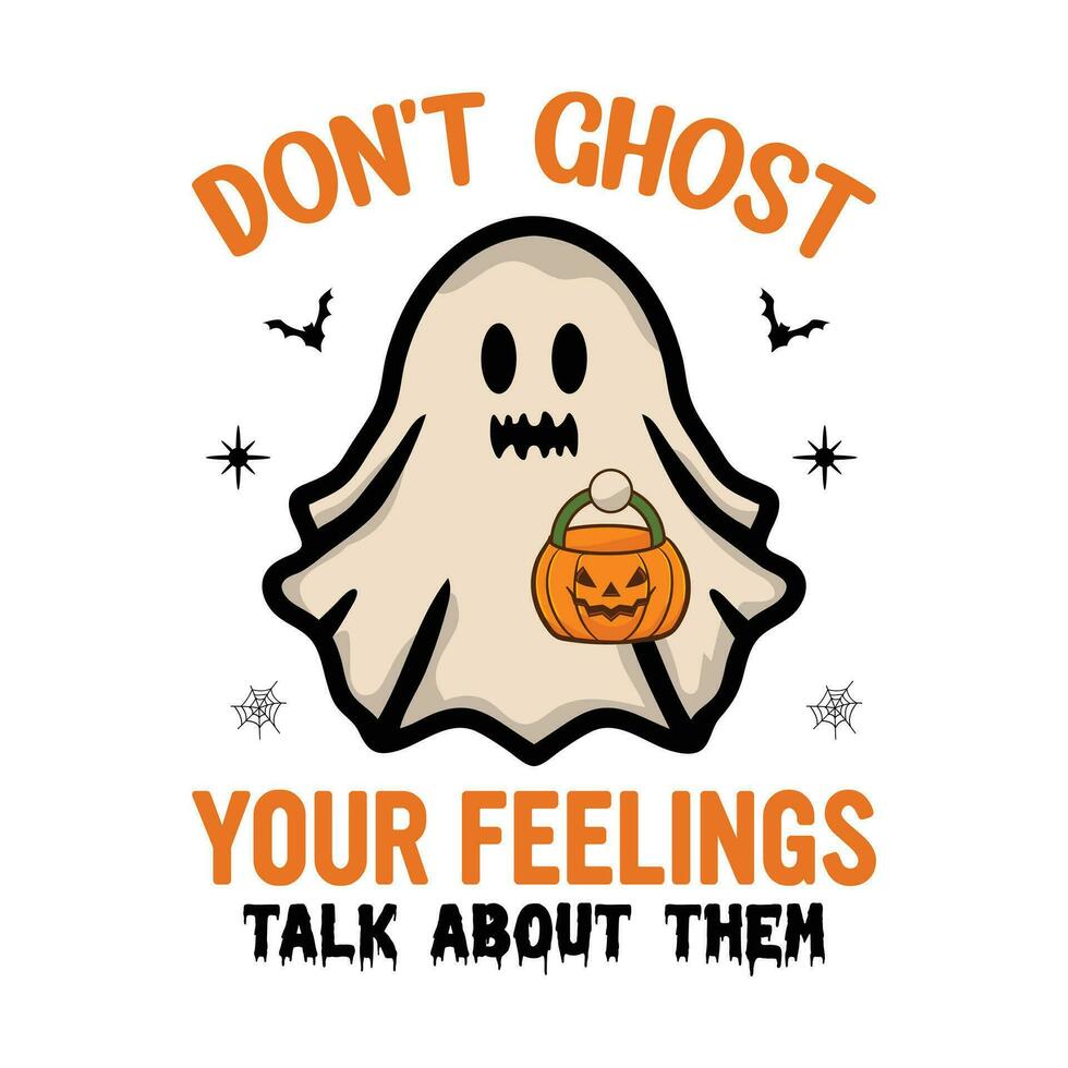 Retro wavy groovy Halloween t-shirt design vector