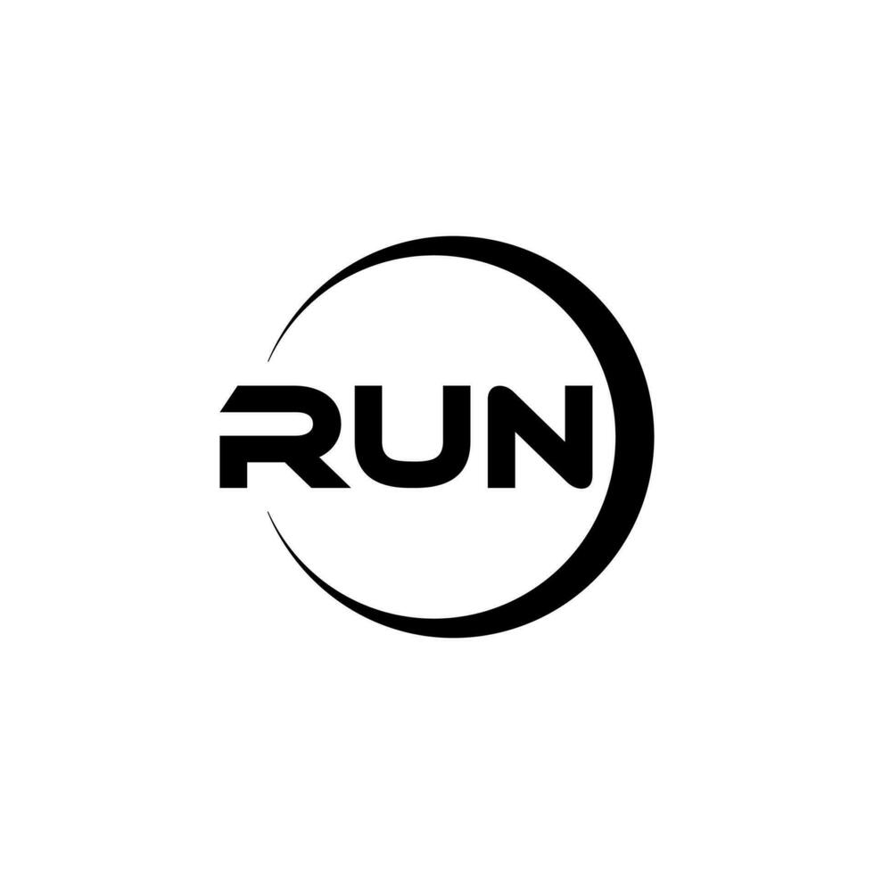 RUN Letter Logo Design, Inspiration for a Unique Identity. Modern Elegance and Creative Design. Watermark Your Success with the Striking this Logo. vector