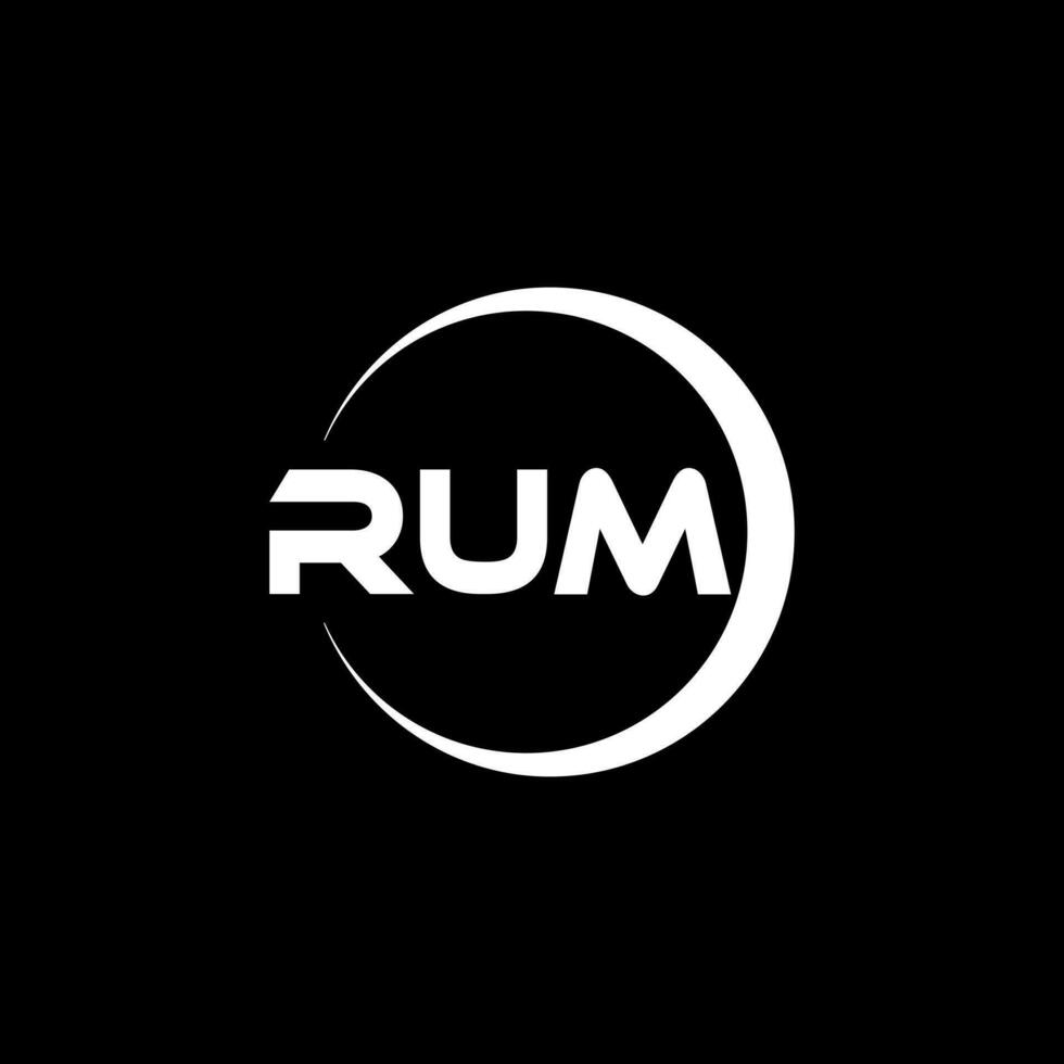 RUM Letter Logo Design, Inspiration for a Unique Identity. Modern Elegance and Creative Design. Watermark Your Success with the Striking this Logo. vector