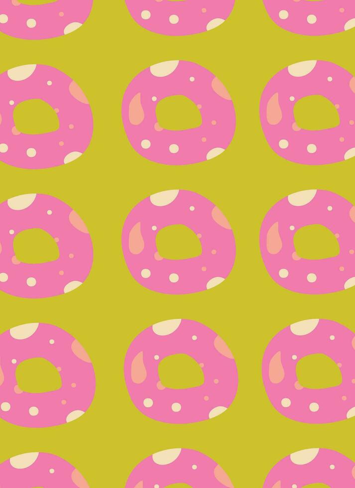 bright acid poster of donuts vector illustration
