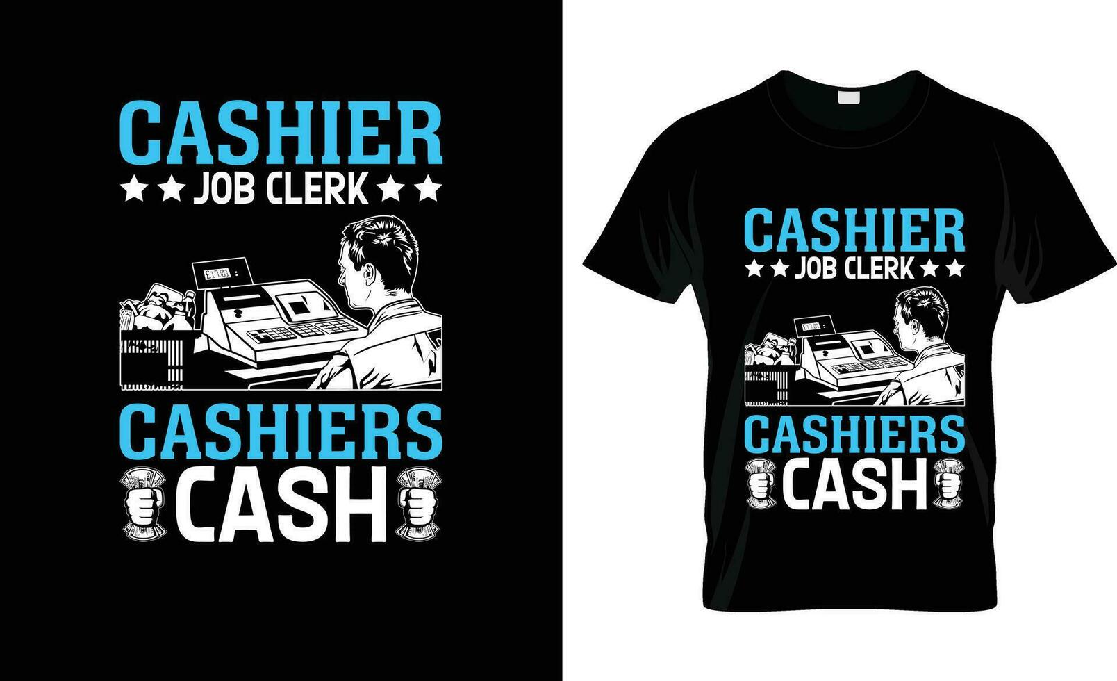 cashier job clerk cashiers cash colorful Graphic T-Shirt,  t-shirt print mockup vector
