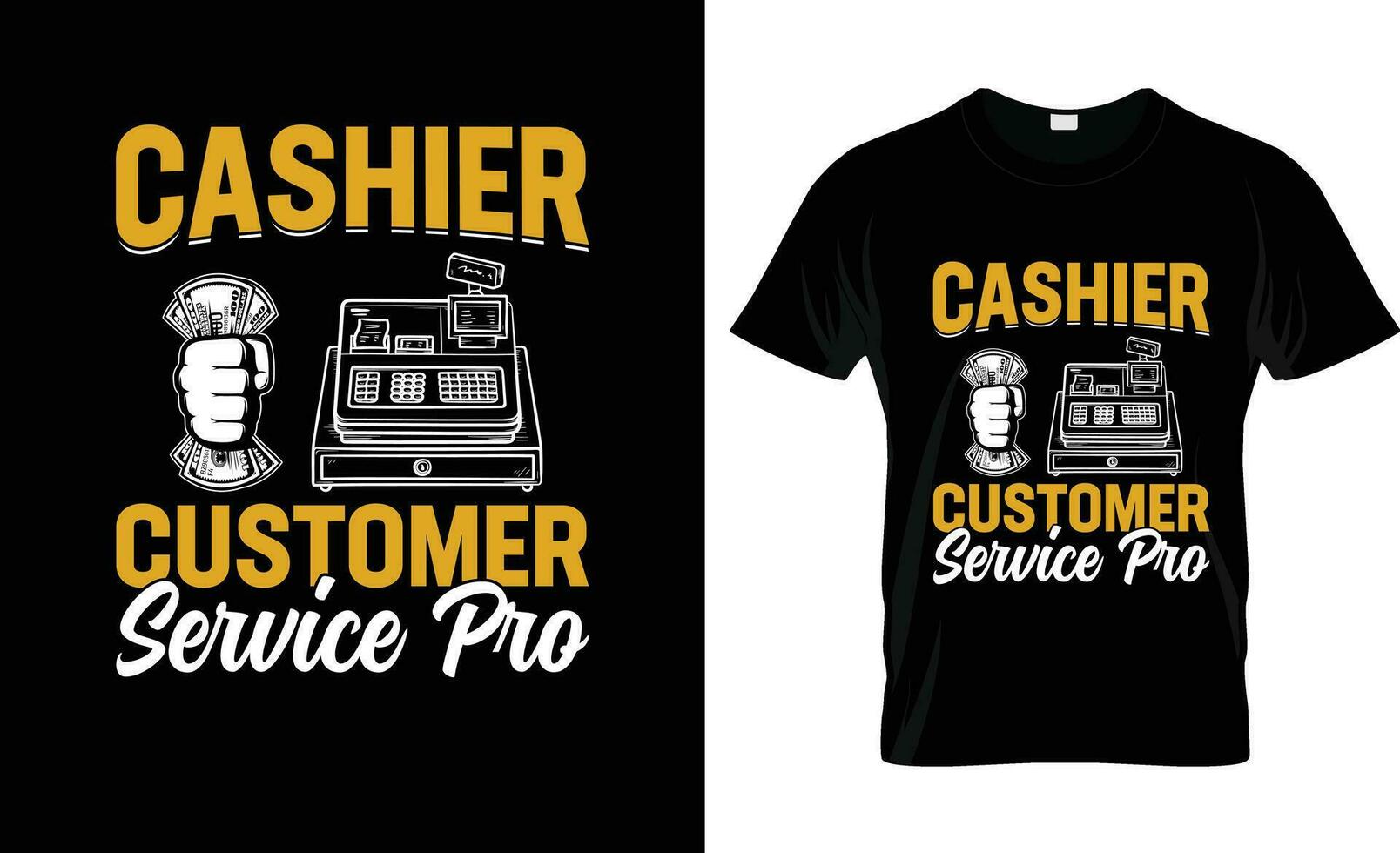 cajero cliente Servicio Pro vistoso gráfico camiseta, camiseta impresión Bosquejo vector